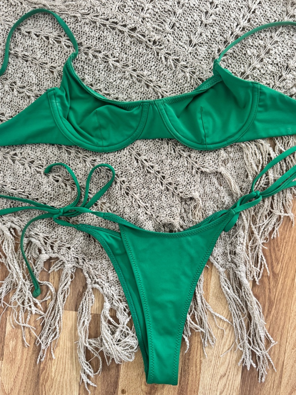 LaHana Swim Green Tie-Side Bikini Set